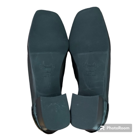 Amalfi by Rangoni Square Toe Black Nappa Leather Loafers, Size 7.5 Narrow - Picture 9 of 11